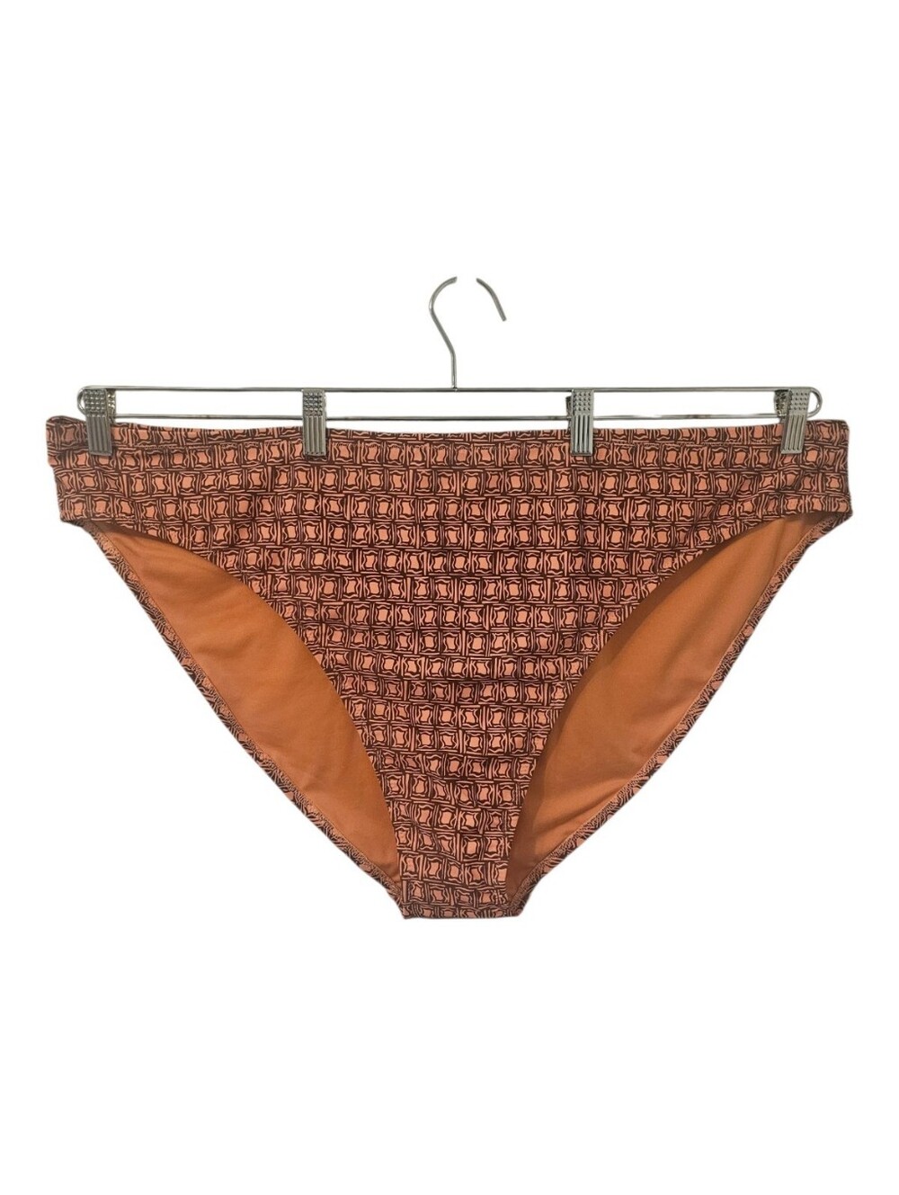 Orange and Brown Old Navy Women's Geo Mid-Rise Bikini Bottom